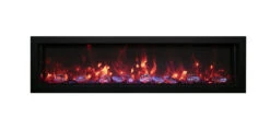 65" Remii Deep Indoor/Outdoor Built-In Electric Fireplace -Electric Radiators Direct BI60DEEP SABLE ORANGE MG 0742