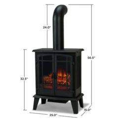 25" Foster Real Flame Black Electric Fireplace Stove -Electric Radiators Direct Foster207