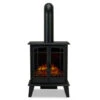 25" Foster Real Flame Black Electric Fireplace Stove