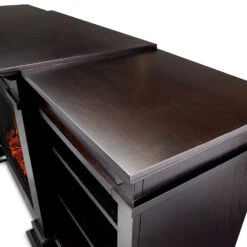 72" Fresno Walnut Electric Media Fireplace -Electric Radiators Direct G1200E DW Corner 01