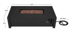 52" Keenan Black LP Firepit Table 24 52" Keenan Black LP Firepit Table -Electric Radiators Direct Keenan207