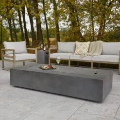 70" Aegean Weathered Slate Large Rectangle Fire Table W/ Conversion Kit -Electric Radiators Direct OTHER20TABLE205