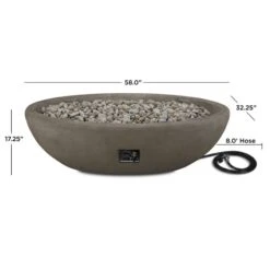 58" Glacier Gray Riverside Large Oval LP Fire Bowl 21 58" Glacier Gray Riverside Large Oval LP Fire Bowl -Electric Radiators Direct Riverside20Gray204