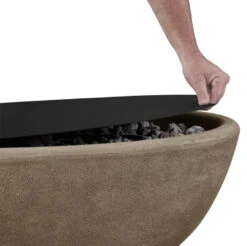48" Riverside Oval Fire Bowl - Glacier Gray -Electric Radiators Direct Riverside20Oval206