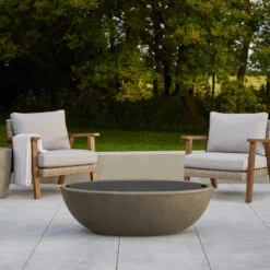48" Riverside Oval Fire Bowl - Glacier Gray -Electric Radiators Direct Riverside20Oval207