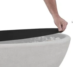 58" Glacier Gray Riverside Large Oval LP Fire Bowl 27 58" Glacier Gray Riverside Large Oval LP Fire Bowl -Electric Radiators Direct Riverside20lid 01