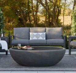 58" Glacier Gray Riverside Large Oval LP Fire Bowl 30 58" Glacier Gray Riverside Large Oval LP Fire Bowl -Electric Radiators Direct Riverside20lid206 01