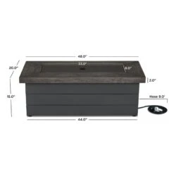 48" Sullivan LP Rectangle Fire Table In Gray -Electric Radiators Direct SULL2010