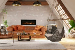 45" Remii Extra Slim Indoor/Outdoor Built-In Electric Fireplace -Electric Radiators Direct SYM50 XS Y Logs Loft 1203961816