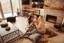 44” Traditional Bespoke Smart Indoor / Outdoor Electric Fireplace Insert -Electric Radiators Direct TRD oaklogset 02