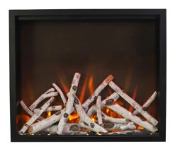 48" Traditional Smart Series Electric Indoor / Outdoor Fireplace -Electric Radiators Direct TRD4820FRONT20BIRCH20YELLOW20FLAME202393122028229