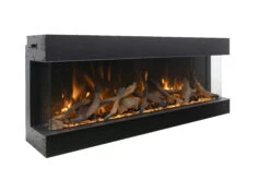 60" Amantii Tru View XL Deep Smart 3 Sided Glass Electric Fireplace -Electric Radiators Direct TRU20VIEW206020XL2020DRIFT2020YELLOW MG 7575