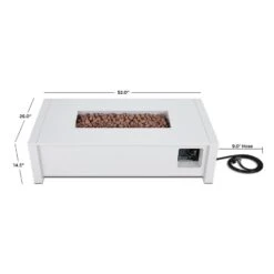 42" Keenan White LP Firepit Table -Electric Radiators Direct Table206 01