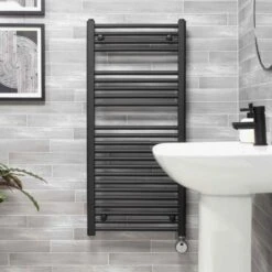 Ecostrad Fina-E Thermostatic Electric Towel Rail - Anthracite