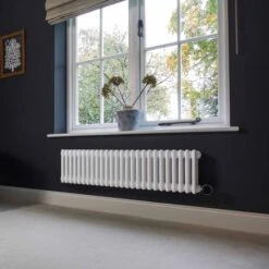 Ecostrad Allerton IQ WiFi Low Triple Column Electric Radiator - White 1200w (1190 X 300mm) -Electric Radiators Direct allerton iq triple h w 1190x300 01