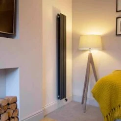 Ecostrad Allora IQ WiFi Vertical Designer Electric Radiator - Anthracite Double Panel 1200w (236 X 1780mm) -Electric Radiators Direct allora anthra double vert2 2