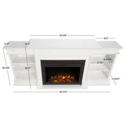 92" Ashton White Electric Fireplace -Electric Radiators Direct ash6
