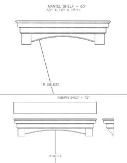 60"/ 72" The Auburn Mantel Shelf -Electric Radiators Direct auburn3