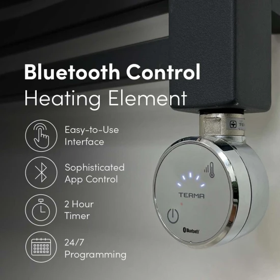 Ecostrad Cube Bluetooth Electric Towel Rail - Anthracite 600w (500 X 1200mm) 6 Ecostrad Cube Bluetooth Electric Towel Rail - Anthracite 600w (500 X 1200mm) - Image 4