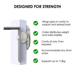 Bullfix Universal Plasterboard Fixings - Pro Pack (24) -Electric Radiators Direct bullfix uni designed for strength 1 edit 2