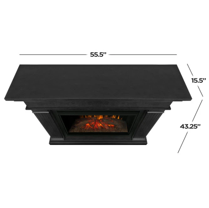55.5" Centennial Real Flame Black Electric Fireplace 9 55.5" Centennial Real Flame Black Electric Fireplace - Image 7