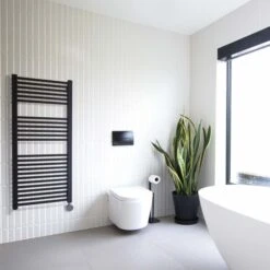 Ecostrad Cube IQ WiFi Electric Towel Rail - Anthracite 600w (500 X 1200mm) -Electric Radiators Direct cube black 1 1