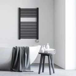 Ecostrad Cube Bluetooth Electric Towel Rail - Anthracite -Electric Radiators Direct cube bluetooth anthracite 500x800 lifestyle 1 1