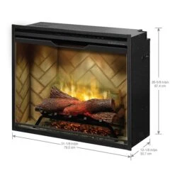 30" Dimplex Revillusion Herringbone With Glass Fireplace -Electric Radiators Direct d1 24