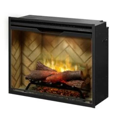 30" Dimplex Revillusion Herringbone With Glass Fireplace -Electric Radiators Direct d3 15