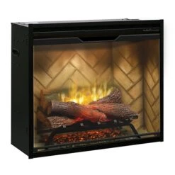 30" Dimplex Revillusion Herringbone With Glass Fireplace -Electric Radiators Direct d5 09