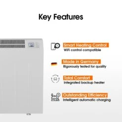 Technotherm TTB-E Duo 8+ WiFi Controlled Storage Heater - 0.85kw -Electric Radiators Direct duo key features