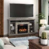 73" Ellistone Weathered Gray Infrared TV Stand Electric Fireplace -Electric Radiators Direct e 05