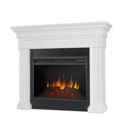 55" Emerson Real Flame White Electric Fireplace 10 55" Emerson Real Flame White Electric Fireplace -Electric Radiators Direct e10