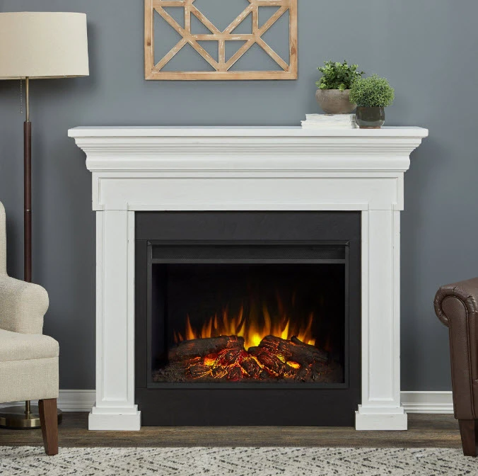 55" Emerson Real Flame White Electric Fireplace 3 55" Emerson Real Flame White Electric Fireplace