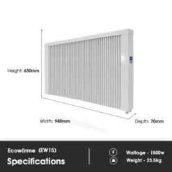 Ecostrad Ecowärme Electric Radiator - White 1500w -Electric Radiators Direct ecowarme features tile 6