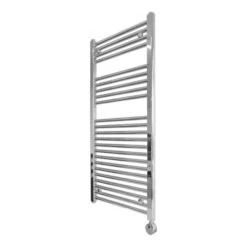 Ecostrad Fina-E Thermostatic Electric Towel Rail - Chrome 300w (500 X 1100mm) -Electric Radiators Direct fina e 1100x500 fe t 30 c cutout angle 1