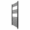 Ecostrad Fina-E Electric Towel Rail - Black 300w (500 X 1100mm) -Electric Radiators Direct fina e electric 500x1200 black 400w side 2