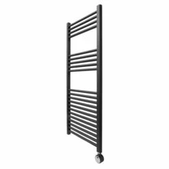 Ecostrad Fina-E Thermostatic Electric Towel Rail - Black 400w (500 X 1200mm)