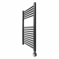 Ecostrad Fina-E Thermostatic Electric Towel Rail - Anthracite -Electric Radiators Direct fina e thermostatic 500x800 anthracite 200w side 2