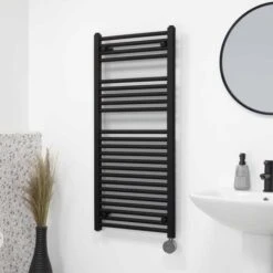 Ecostrad Fina-E IQ WiFi Electric Towel Rail - Black -Electric Radiators Direct fina b wifi 02