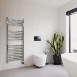 Ecostrad Fina-E IQ WiFi Electric Towel Rail - Chrome 600w (500 X 1500mm) -Electric Radiators Direct fina chrome 5