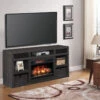 64.3" Greatlin Black Walnut Entertainment Center Fireplace 1 64.3" Greatlin Black Walnut Entertainment Center Fireplace -Electric Radiators Direct fire
