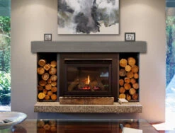 48" / 60" / 72" Zachary Mantel Shelf - Graywash Finish -Electric Radiators Direct g10