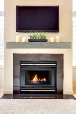 48" / 60" / 72" Zachary Mantel Shelf - Graywash Finish -Electric Radiators Direct g9