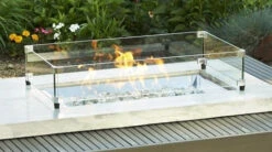44" Caden Rectangular Gas Fire Pit Table -Electric Radiators Direct glass20WG