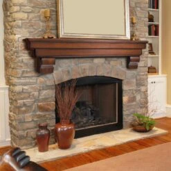 48"/60"/72" The Auburn Corbel Mantel Shelf- Distressed Cherry -Electric Radiators Direct image2028529 12