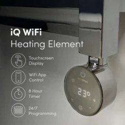 Ecostrad Fina-E IQ WiFi Electric Towel Rail - Chrome 300w (500 X 1100mm) -Electric Radiators Direct iq 1 6