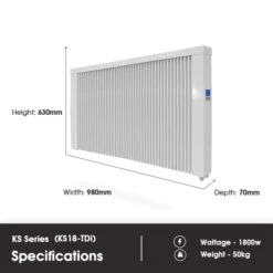 Technotherm KS TDI High Heat Retention Radiator - 1800w -Electric Radiators Direct ks18 tdi dimensions