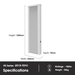 Technotherm KS TDI High Heat Retention Vertical Radiator - 1800w 10 Technotherm KS TDI High Heat Retention Vertical Radiator - 1800w -Electric Radiators Direct ks18 tdiv dimensions