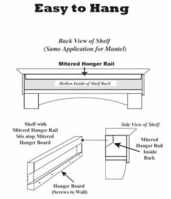 60"/ 72" The Lexington Mantel Shelf - Rustic Distressed Finish -Electric Radiators Direct lexington5